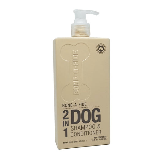 Bone-A-Fide Vanilla & Jasmine 2 In 1 Conditioning Dog Shampoo - 450ml - Mountains Natural Pet Foods